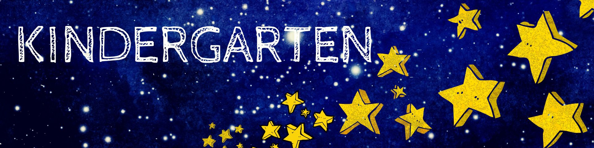 Kindergarten with stars and night sky background